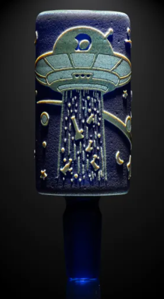 Milkyway Glass Extraction in Color Dark Blue + Frit Long Bowl