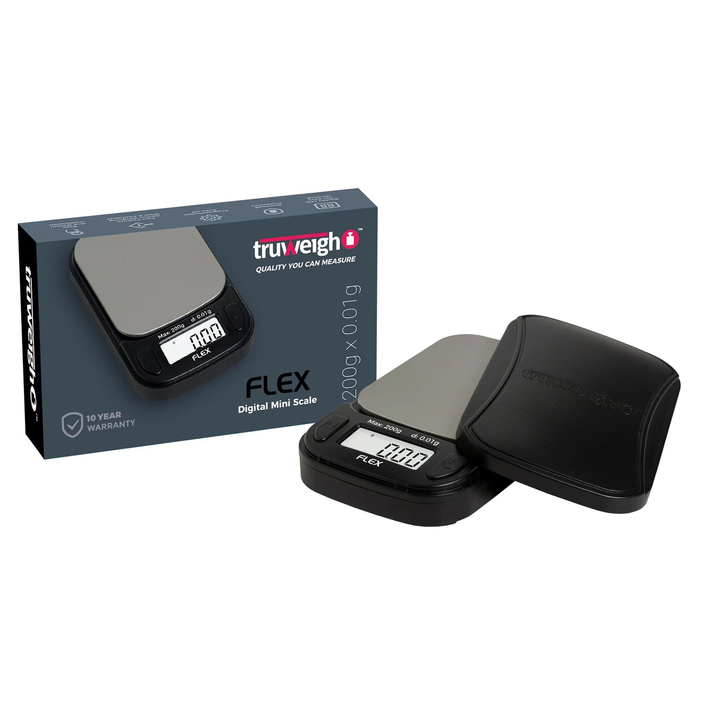 Truweigh Flex Digital Mini Scale 200g x .01g - Glassets