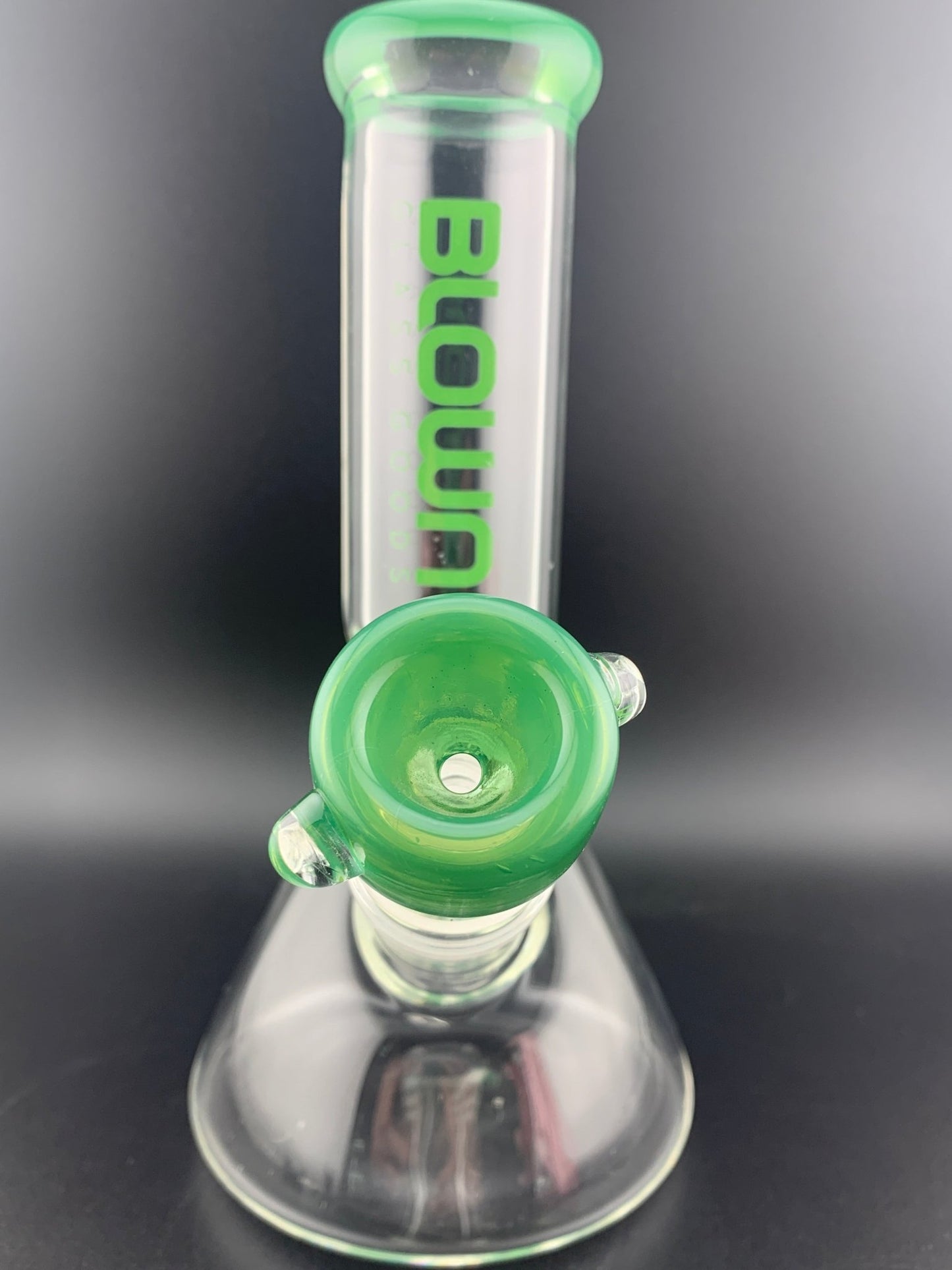 Blown Glass 8" Color Accented Beaker W/ Color Bowl - Glassets