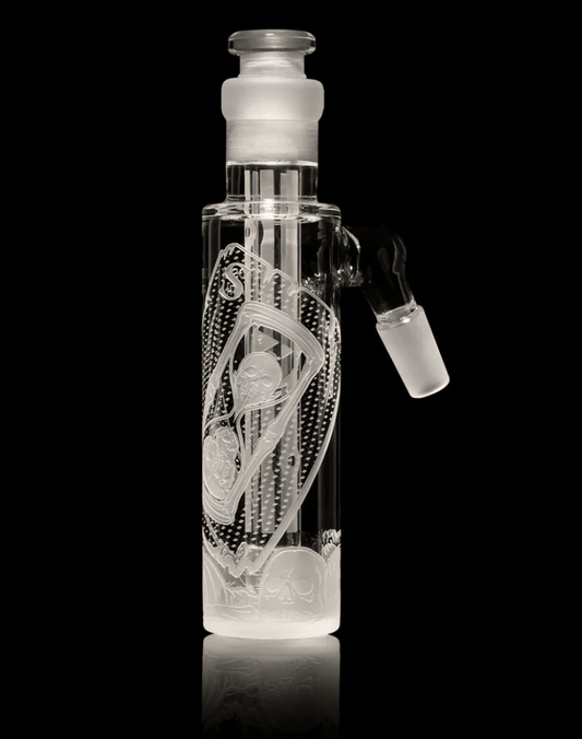 Milkyway Glass Sands of Death Card 45° Wet Ash Catcher (Clear) - Glassets