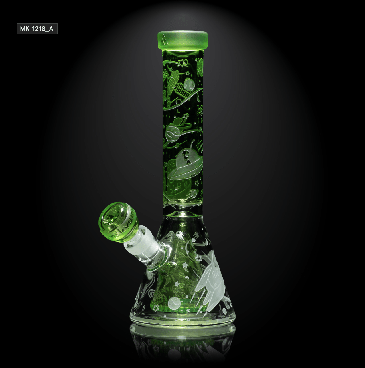 Milkyway Glass Space Odyssey in 3D 11″ Beaker with Collins Perc - Glassets