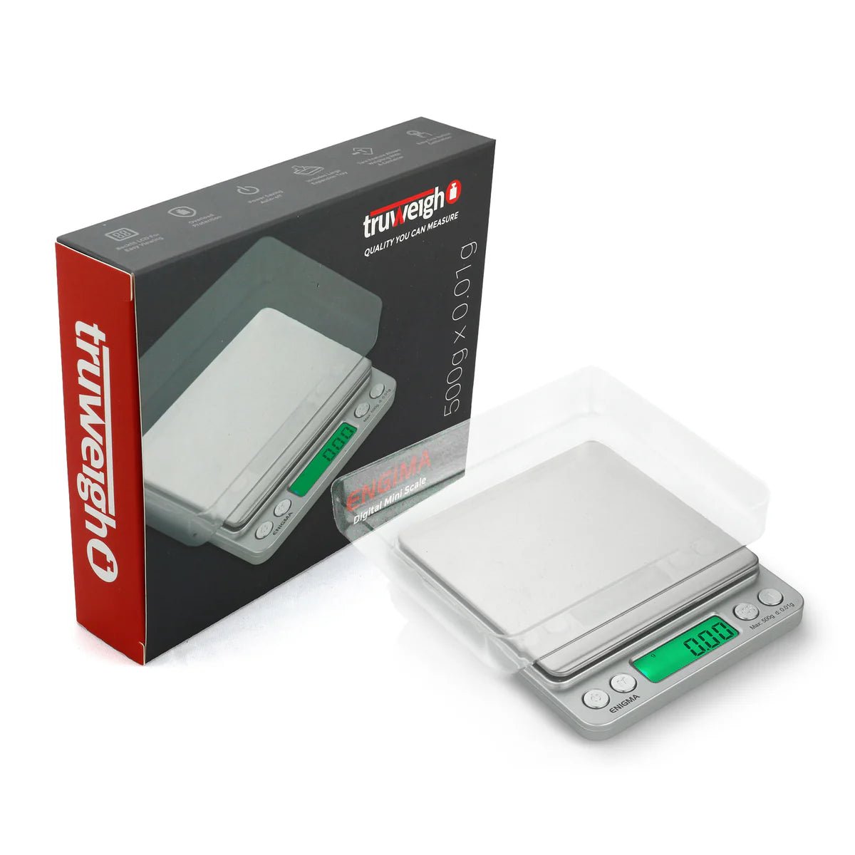 Truweigh Enigma Digital Mini Scale 500g x 0.01g - Glassets