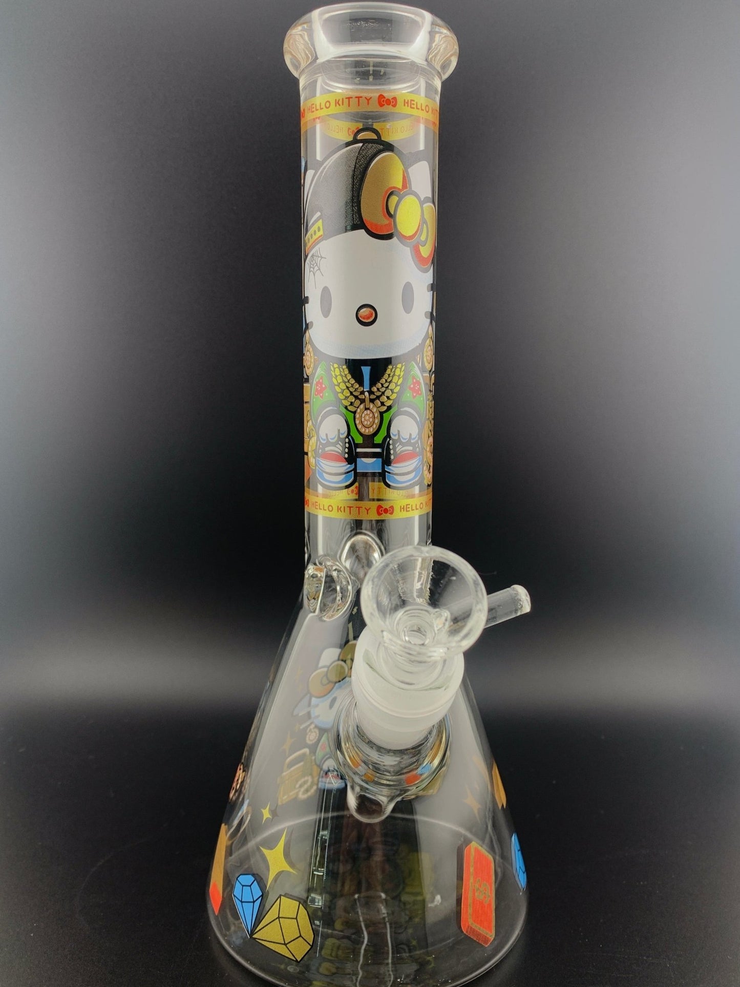 Wassup Kitty 8" Beaker Glass Pipe - Glassets