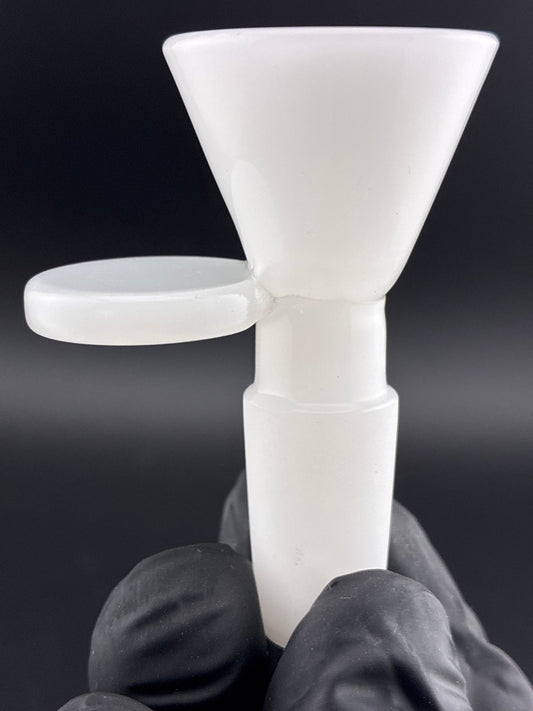 White Funnel Side w/ Handle (14mm) - Glassets
