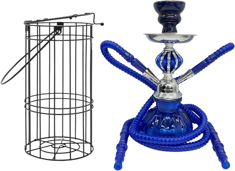 Zebra Smoke X4 - 1 Taj Mahal Pumpkin Base 11 Inch Single Hose Hookah With Cage - Glassets