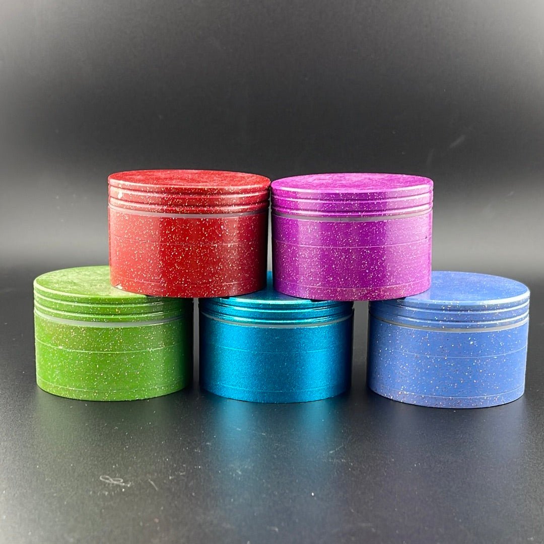 Glittery 55mm 4-Piece Grinders (Assorted Colors) - Glassets