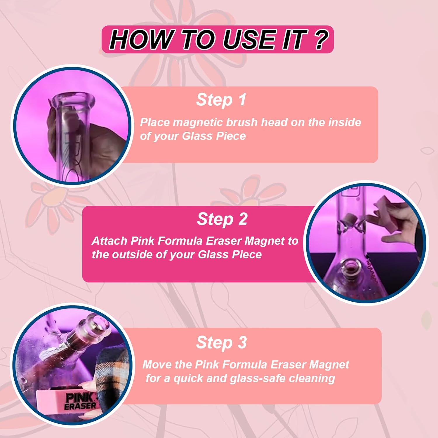 Pink Formula Eraser Cleaner Set - 3pcs for Effortless Clean – Glassets