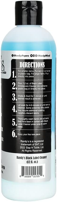 Randys Black Label Glass Cleaner 12oz - Glassets