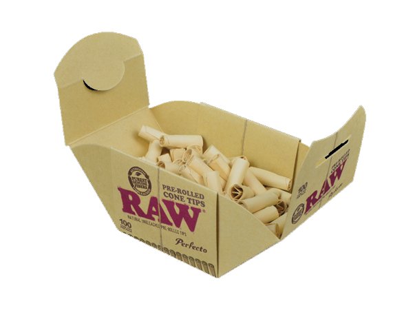 Raw Pre Rolled Perfecto Cone Tips (100 pack) - Glassets